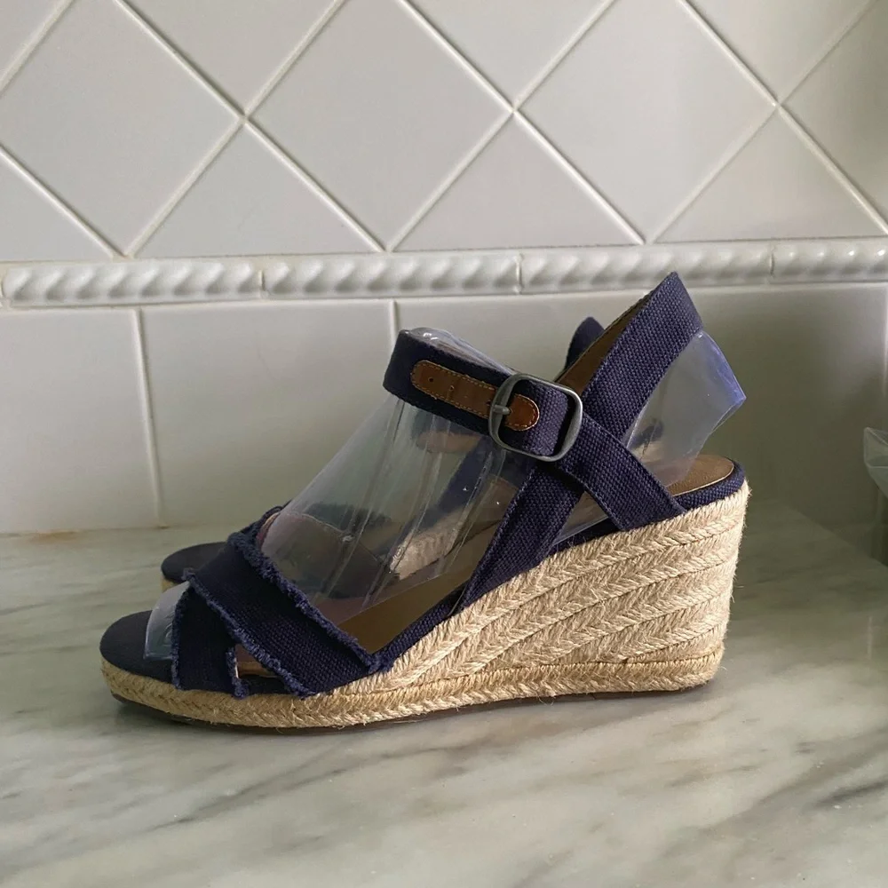 Lucky Brand Margaline Espadrille Navy Wedge